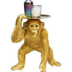 KARE Design Deko Figur Butler Playing Chimp Gold 52Cm- Deko & Geschenkartikel