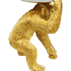 KARE Design Deko Figur Butler Playing Chimp Gold 52Cm- Deko & Geschenkartikel