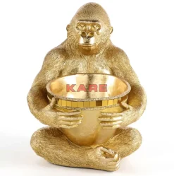 KARE Design Deko Figur Gorilla Holding Bowl Gold- Deko & Geschenkartikel