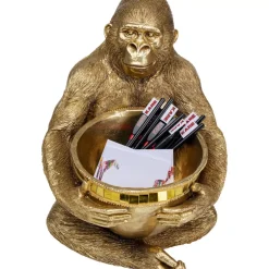 KARE Design Deko Figur Gorilla Holding Bowl Gold- Deko & Geschenkartikel