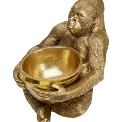 KARE Design Deko Figur Gorilla Holding Bowl Gold- Deko & Geschenkartikel