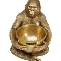 KARE Design Deko Figur Gorilla Holding Bowl Gold- Deko & Geschenkartikel