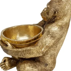 KARE Design Deko Figur Gorilla Holding Bowl Gold- Deko & Geschenkartikel