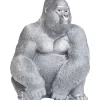 KARE Design Deko Figur Monkey Gorilla Side Xl Silber Matt- Deko & Geschenkartikel