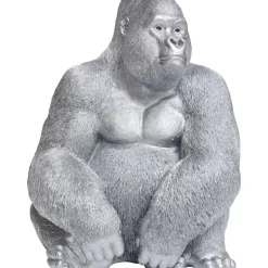 KARE Design Deko Figur Monkey Gorilla Side Xl Silber Matt- Deko & Geschenkartikel