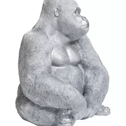 KARE Design Deko Figur Monkey Gorilla Side Xl Silber Matt- Deko & Geschenkartikel