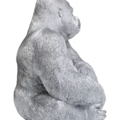 KARE Design Deko Figur Monkey Gorilla Side Xl Silber Matt- Deko & Geschenkartikel