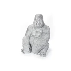 KARE Design Deko Figur Monkey Gorilla Side Xl Silber Matt- Deko & Geschenkartikel