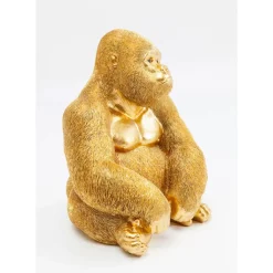 KARE Design Deko Figur Monkey Gorilla Side Medium Gold- Deko & Geschenkartikel