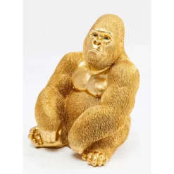 KARE Design Deko Figur Monkey Gorilla Side Medium Gold- Deko & Geschenkartikel
