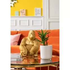 KARE Design Deko Figur Monkey Gorilla Side Medium Gold- Deko & Geschenkartikel