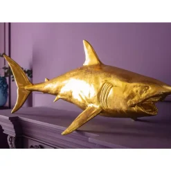 KARE Design Deko Figur Shark Henry Gold 106Cm- Deko & Geschenkartikel