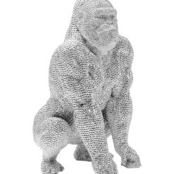 KARE Design Deko Figur Shiny Gorilla Silber 46Cm- Deko & Geschenkartikel