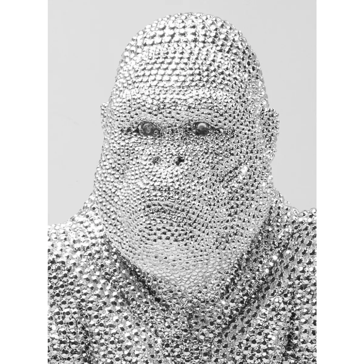 KARE Design Deko Figur Shiny Gorilla Silber 46Cm- Deko & Geschenkartikel