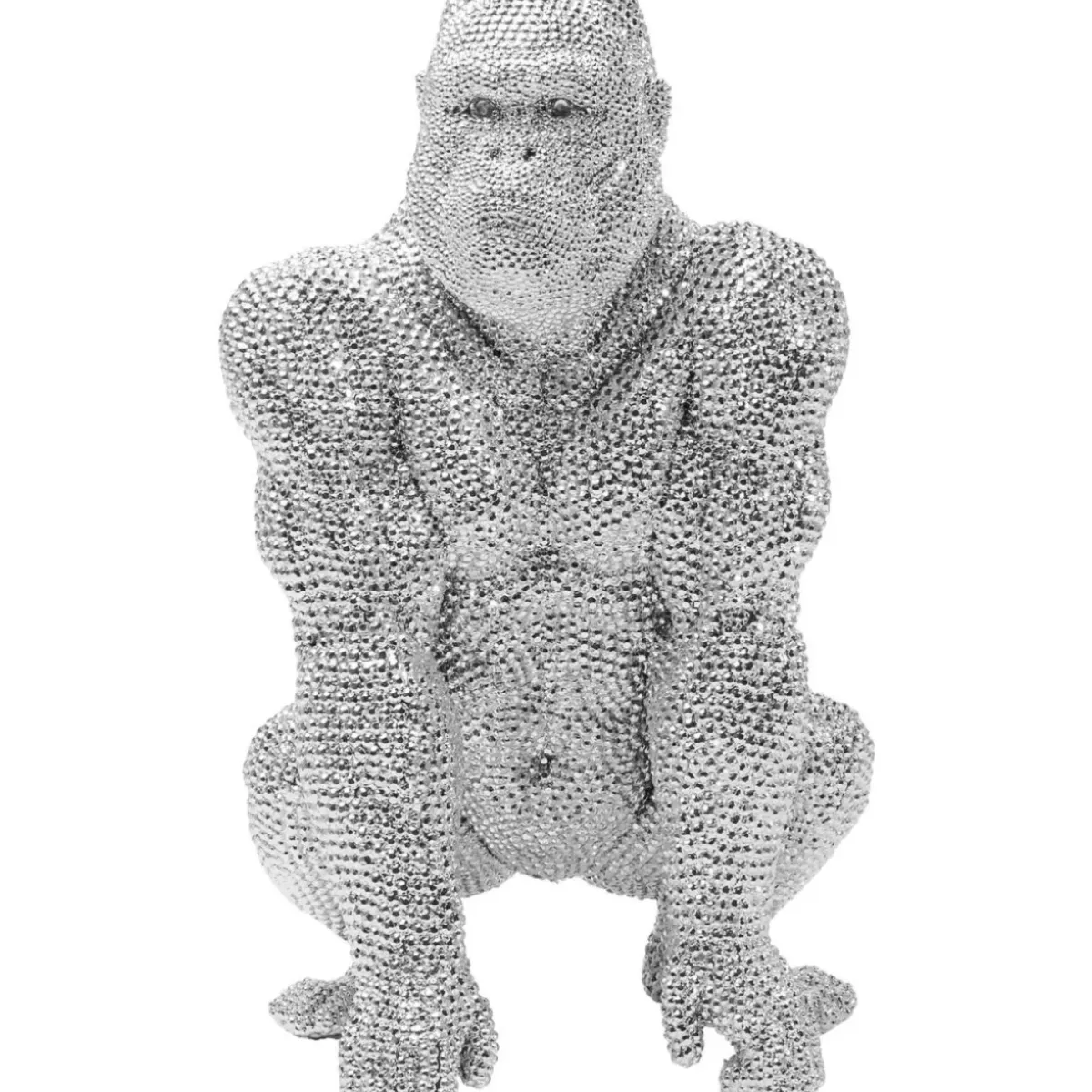 KARE Design Deko Figur Shiny Gorilla Silber 46Cm- Deko & Geschenkartikel