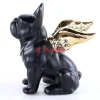 KARE Design Deko Figur Sitting Angel Dog Gold-Schwarz- Deko & Geschenkartikel