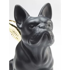 KARE Design Deko Figur Sitting Angel Dog Gold-Schwarz- Deko & Geschenkartikel
