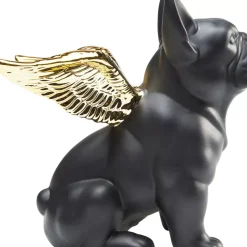 KARE Design Deko Figur Sitting Angel Dog Gold-Schwarz- Deko & Geschenkartikel