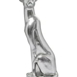 KARE Design Deko Figur Sitting Leopard Silber 150Cm- Deko & Geschenkartikel