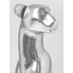 KARE Design Deko Figur Sitting Leopard Silber 150Cm- Deko & Geschenkartikel