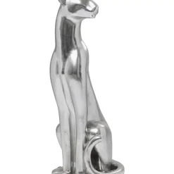KARE Design Deko Figur Sitting Leopard Silber 150Cm- Deko & Geschenkartikel