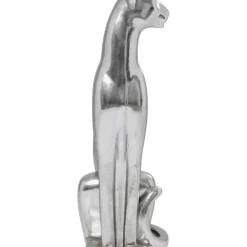 KARE Design Deko Figur Sitting Leopard Silber 150Cm- Deko & Geschenkartikel