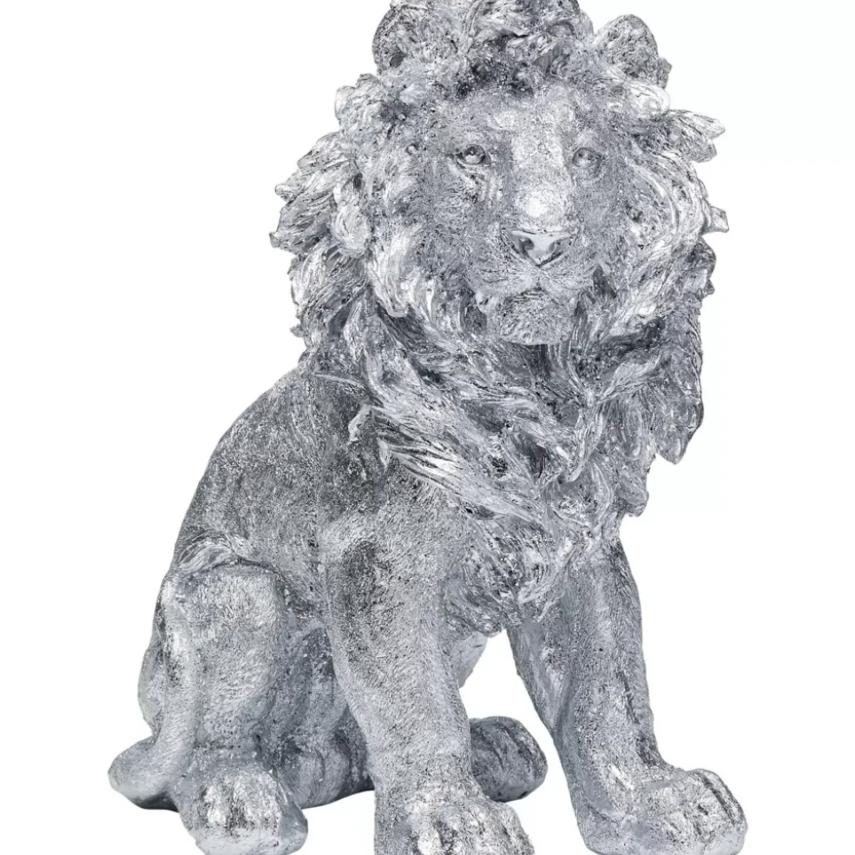 KARE Design Deko Figur Sitting Lion Silber 42Cm- Deko & Geschenkartikel