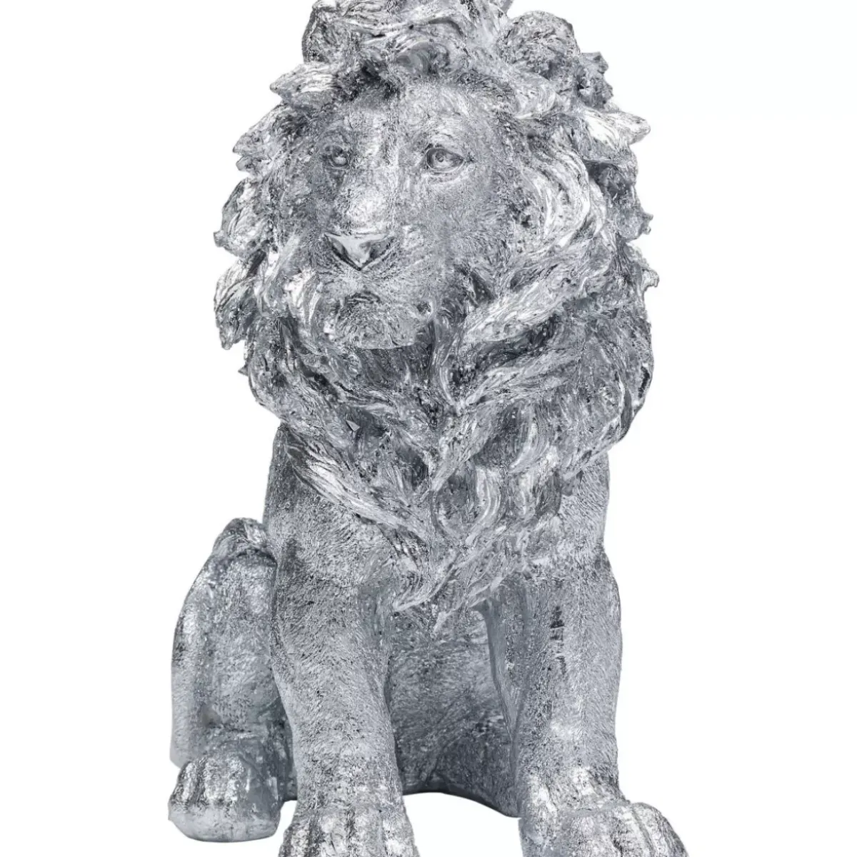KARE Design Deko Figur Sitting Lion Silber 42Cm- Deko & Geschenkartikel