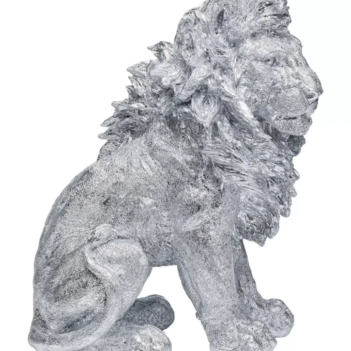 KARE Design Deko Figur Sitting Lion Silber 42Cm- Deko & Geschenkartikel