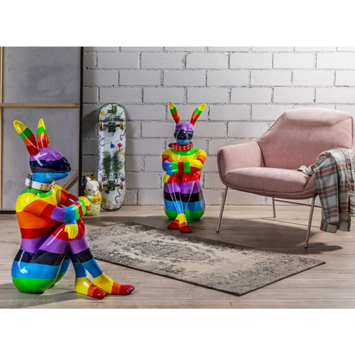 KARE Design Deko Figur Sitting Rabbit Rainbow 80- Deko & Geschenkartikel