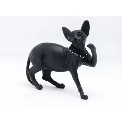 KARE Design Deko Figur Standing Cat Audrey Schwarz 29Cm- Deko & Geschenkartikel