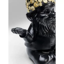KARE Design Deko Figur Zwerg Meditation Schwarz Gold 19- Deko & Geschenkartikel