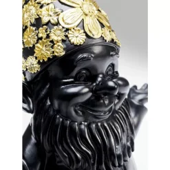 KARE Design Deko Figur Zwerg Meditation Schwarz Gold 19- Deko & Geschenkartikel