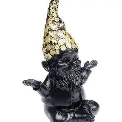 KARE Design Deko Figur Zwerg Meditation Schwarz Gold 19- Deko & Geschenkartikel