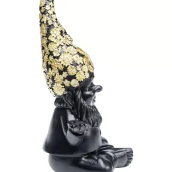 KARE Design Deko Figur Zwerg Meditation Schwarz Gold 19- Deko & Geschenkartikel