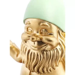 KARE Design Deko Figur Zwerg Meditation Gold Grun 19Cm- Deko & Geschenkartikel