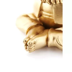 KARE Design Deko Figur Zwerg Meditation Gold Grun 19Cm- Deko & Geschenkartikel