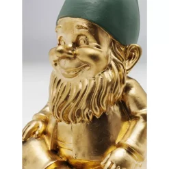 KARE Design Deko Figur Zwerg Sitting Gold Grun 19Cm- Deko & Geschenkartikel