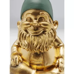 KARE Design Deko Figur Zwerg Sitting Gold Grun 19Cm- Deko & Geschenkartikel