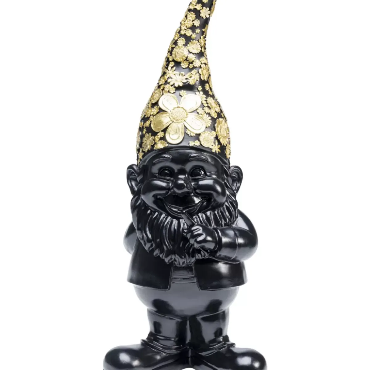 KARE Design Deko Figur Zwerg Standing Schwarz Gold 46Cm- Deko & Geschenkartikel