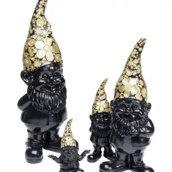 KARE Design Deko Figur Zwerg Standing Schwarz Gold 46Cm- Deko & Geschenkartikel