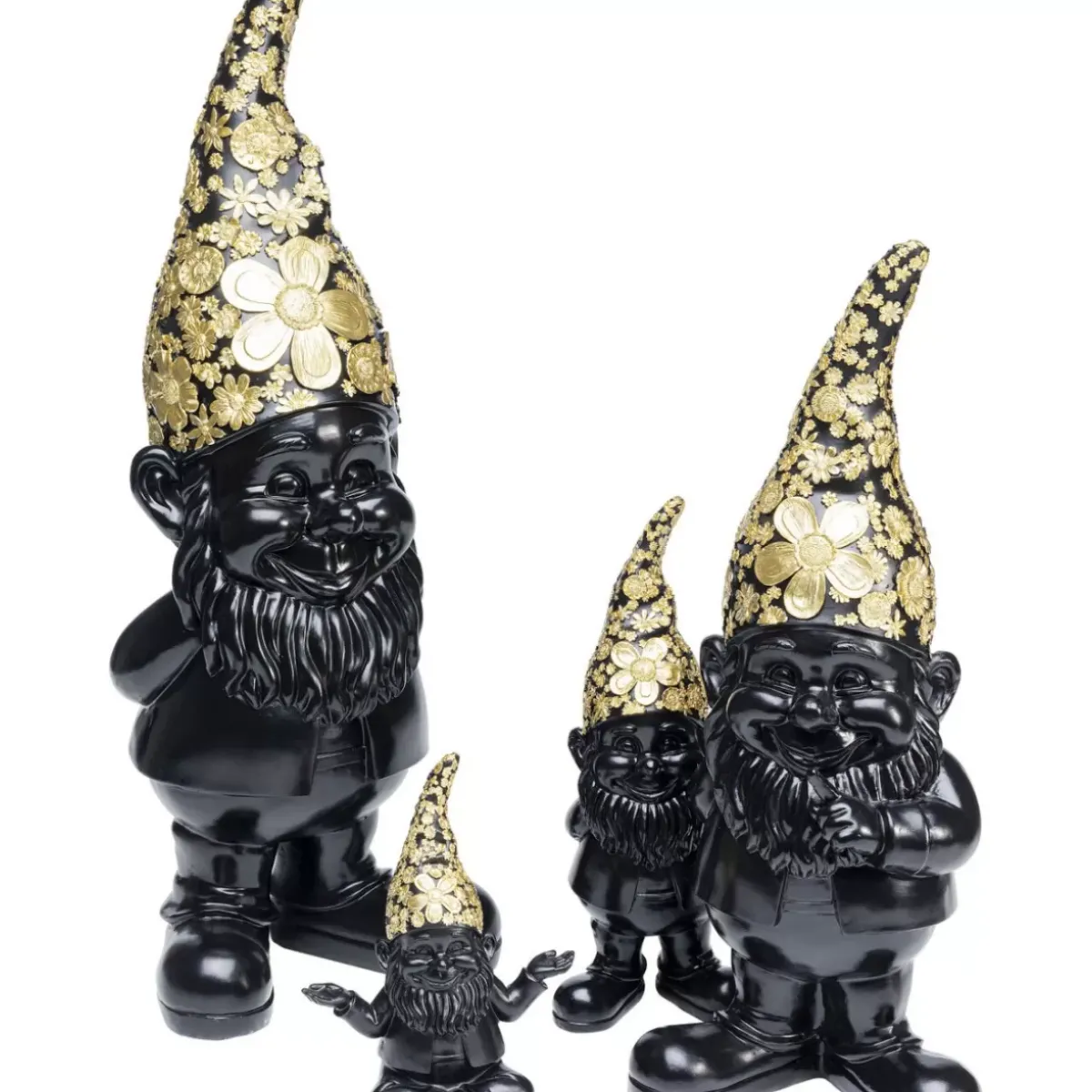 KARE Design Deko Figur Zwerg Standing Schwarz Gold 46Cm- Deko & Geschenkartikel