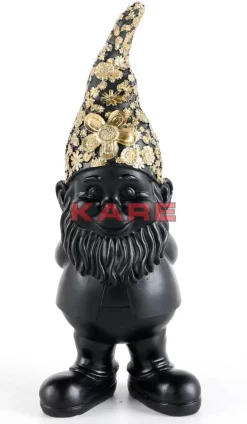 KARE Design Deko Figur Zwerg Standing Schwarz Gold 30Cm- Deko & Geschenkartikel