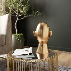 KARE Design Deko Objekt Abstract Face Gold 28Cm- Deko & Geschenkartikel