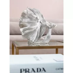 KARE Design Deko Objekt Betta Fish Silber Klein- Deko & Geschenkartikel