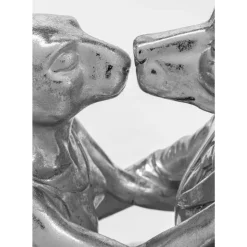 KARE Design Deko Objekt Kissing Rabbit And Dog Silber- Deko & Geschenkartikel