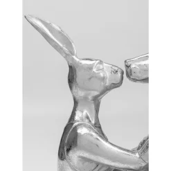 KARE Design Deko Objekt Kissing Rabbit And Dog Silber- Deko & Geschenkartikel