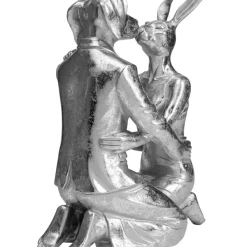 KARE Design Deko Objekt Kissing Rabbit And Dog Silber- Deko & Geschenkartikel