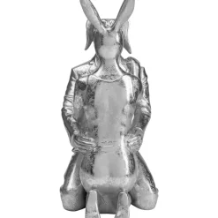KARE Design Deko Objekt Kissing Rabbit And Dog Silber- Deko & Geschenkartikel