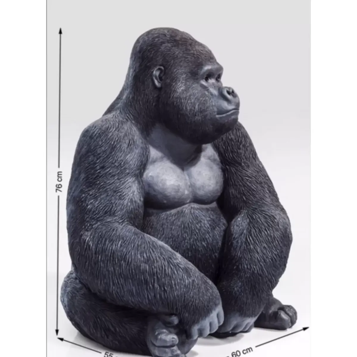KARE Design Deko Objekt Monkey Gorilla Side Xl Schwarz- Deko & Geschenkartikel